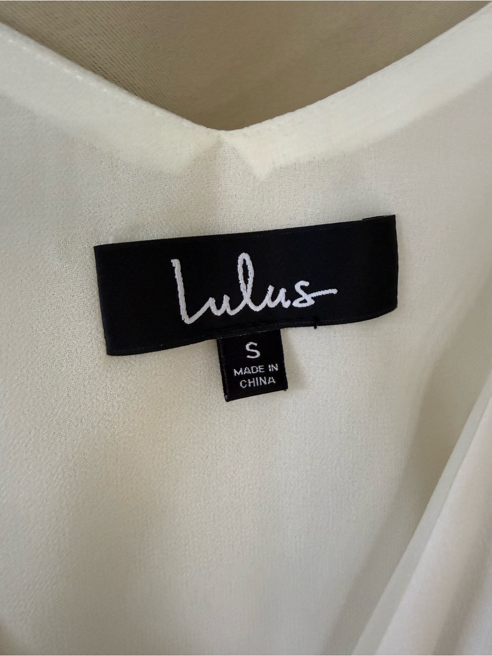 Lulu's Cream V-Neck Asymmetrical Draped Cami - Picture 4 of 10